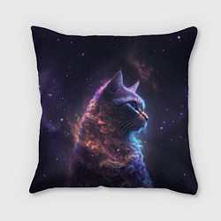 Подушка квадратная Кошка в космосе туманность