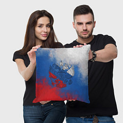 Подушка квадратная Триколор градиент, цвет: 3D-принт — фото 2