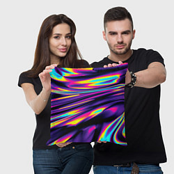 Подушка квадратная Glitch colors, цвет: 3D-принт — фото 2