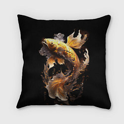 Подушка квадратная Рыба золотой дракон, цвет: 3D-принт