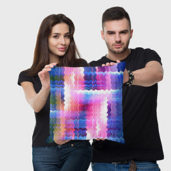 Подушка квадратная Абстрактные линии сайфай, цвет: 3D-принт — фото 2