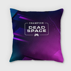 Подушка квадратная Dead Space gaming champion: рамка с лого и джойсти, цвет: 3D-принт