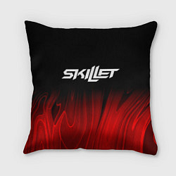 Подушка квадратная Skillet red plasma, цвет: 3D-принт