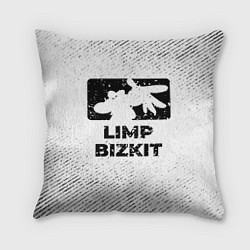 Подушка квадратная Limp Bizkit с потертостями на светлом фоне