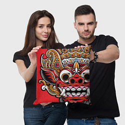 Подушка квадратная Barong - Bali - tattoo, цвет: 3D-принт — фото 2