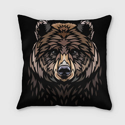 Подушка квадратная Медведь в этническом стиле, цвет: 3D-принт