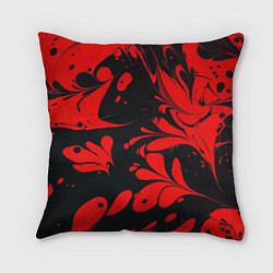 Подушка квадратная Красно-черный узор, цвет: 3D-принт