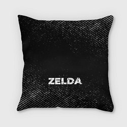 Подушка квадратная Zelda с потертостями на темном фоне, цвет: 3D-принт