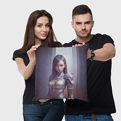 Подушка квадратная Девушка киберпанк, цвет: 3D-принт — фото 2