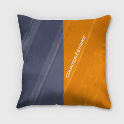 Подушка квадратная Counter Strike 2 Blue Orange Pattern