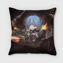 Подушка квадратная Team Deep Rock Galactic, цвет: 3D-принт