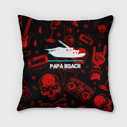 Подушка квадратная Papa Roach rock glitch