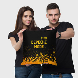 Подушка квадратная Depeche Mode - gold gradient: символ сверху, цвет: 3D-принт — фото 2