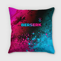 Подушка квадратная Berserk - neon gradient: символ сверху, цвет: 3D-принт