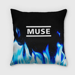 Подушка квадратная Muse blue fire, цвет: 3D-принт