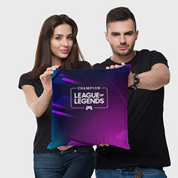 Подушка квадратная League of Legends gaming champion: рамка с лого и, цвет: 3D-принт — фото 2