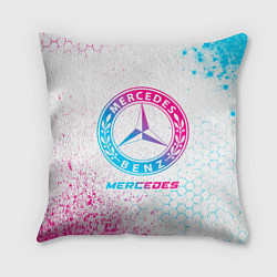 Подушка квадратная Mercedes neon gradient style