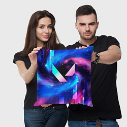 Подушка квадратная Valorant неоновый космос, цвет: 3D-принт — фото 2