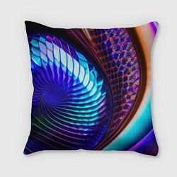 Подушка квадратная Неоновый водоворот, цвет: 3D-принт