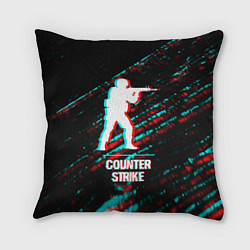Подушка квадратная Counter Strike в стиле glitch и баги графики на те