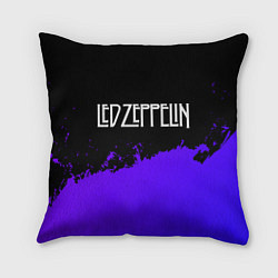 Подушка квадратная Led Zeppelin purple grunge, цвет: 3D-принт