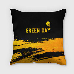 Подушка квадратная Green Day - gold gradient: символ сверху, цвет: 3D-принт