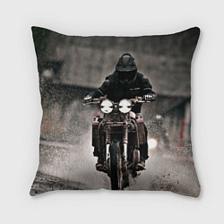 Подушка квадратная Мотоцикл в дождь