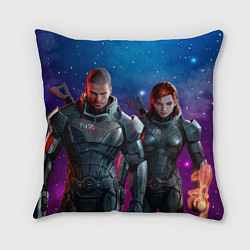 Подушка квадратная Mass Effect N7 space, цвет: 3D-принт