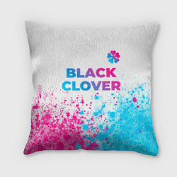 Подушка квадратная Black Clover neon gradient style: символ сверху