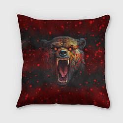 Подушка квадратная Злой медведь, цвет: 3D-принт