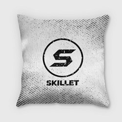 Подушка квадратная Skillet с потертостями на светлом фоне