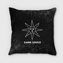 Подушка квадратная Dark Souls с потертостями на темном фоне, цвет: 3D-принт