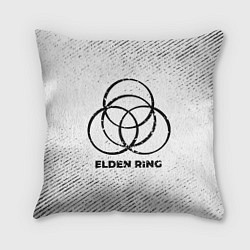 Подушка квадратная Elden Ring с потертостями на светлом фоне