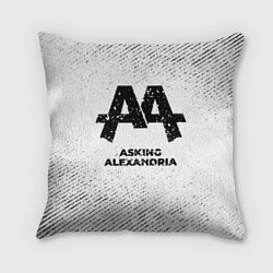 Подушка квадратная Asking Alexandria с потертостями на светлом фоне