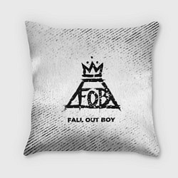 Подушка квадратная Fall Out Boy с потертостями на светлом фоне, цвет: 3D-принт