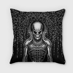 Подушка квадратная Скелет пришельца, цвет: 3D-принт