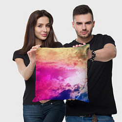 Подушка квадратная Разноцветное небо, цвет: 3D-принт — фото 2