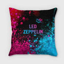 Подушка квадратная Led Zeppelin - neon gradient: символ сверху