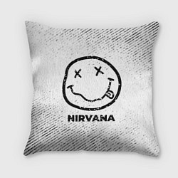 Подушка квадратная Nirvana с потертостями на светлом фоне