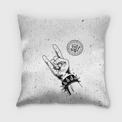 Подушка квадратная Ramones и рок символ, цвет: 3D-принт
