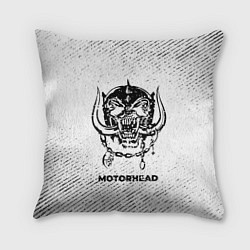 Подушка квадратная Motorhead с потертостями на светлом фоне, цвет: 3D-принт