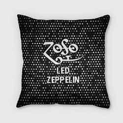 Подушка квадратная Led Zeppelin glitch на темном фоне