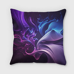 Подушка квадратная Сине-фиолетовый всплеск, цвет: 3D-принт