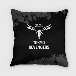 Подушка квадратная Tokyo Revengers glitch на темном фоне
