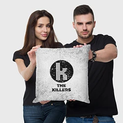 Подушка квадратная The Killers с потертостями на светлом фоне, цвет: 3D-принт — фото 2