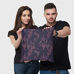 Подушка квадратная Розовые веточки, цвет: 3D-принт — фото 2