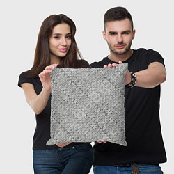 Подушка квадратная Серебряное плетение, цвет: 3D-принт — фото 2