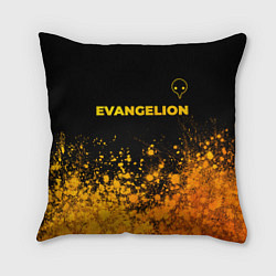 Подушка квадратная Evangelion - gold gradient: символ сверху, цвет: 3D-принт