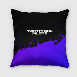 Подушка квадратная Twenty One Pilots purple grunge, цвет: 3D-принт
