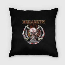 Подушка квадратная Megadeth - боевой череп